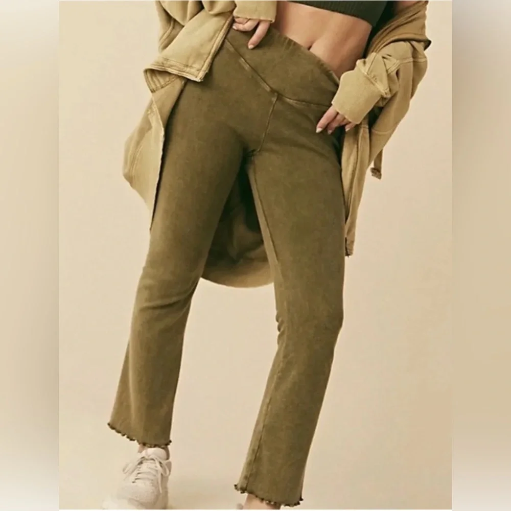 FP Movement Pants Flare Right On High Rise Olive Green - Picture 1 of 7